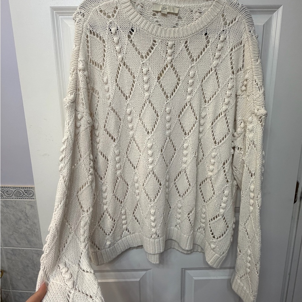 Women's Cream Cable Knit Sweater